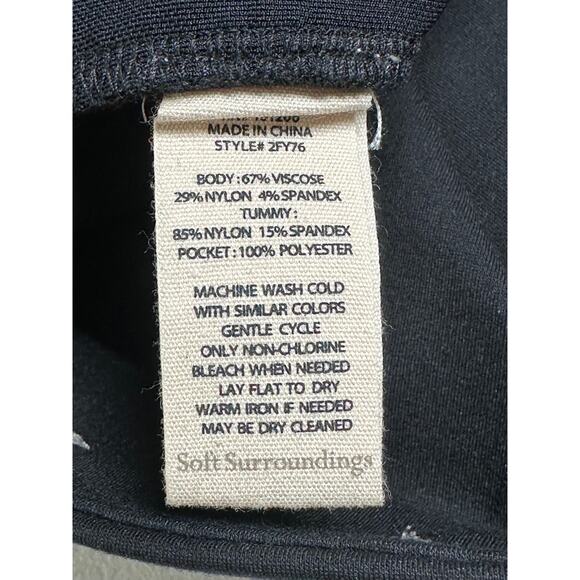 Soft Surroundings Pants Women Medium Black Ponte Bootcut Stretch Work Minimalist - Picture 4 of 7